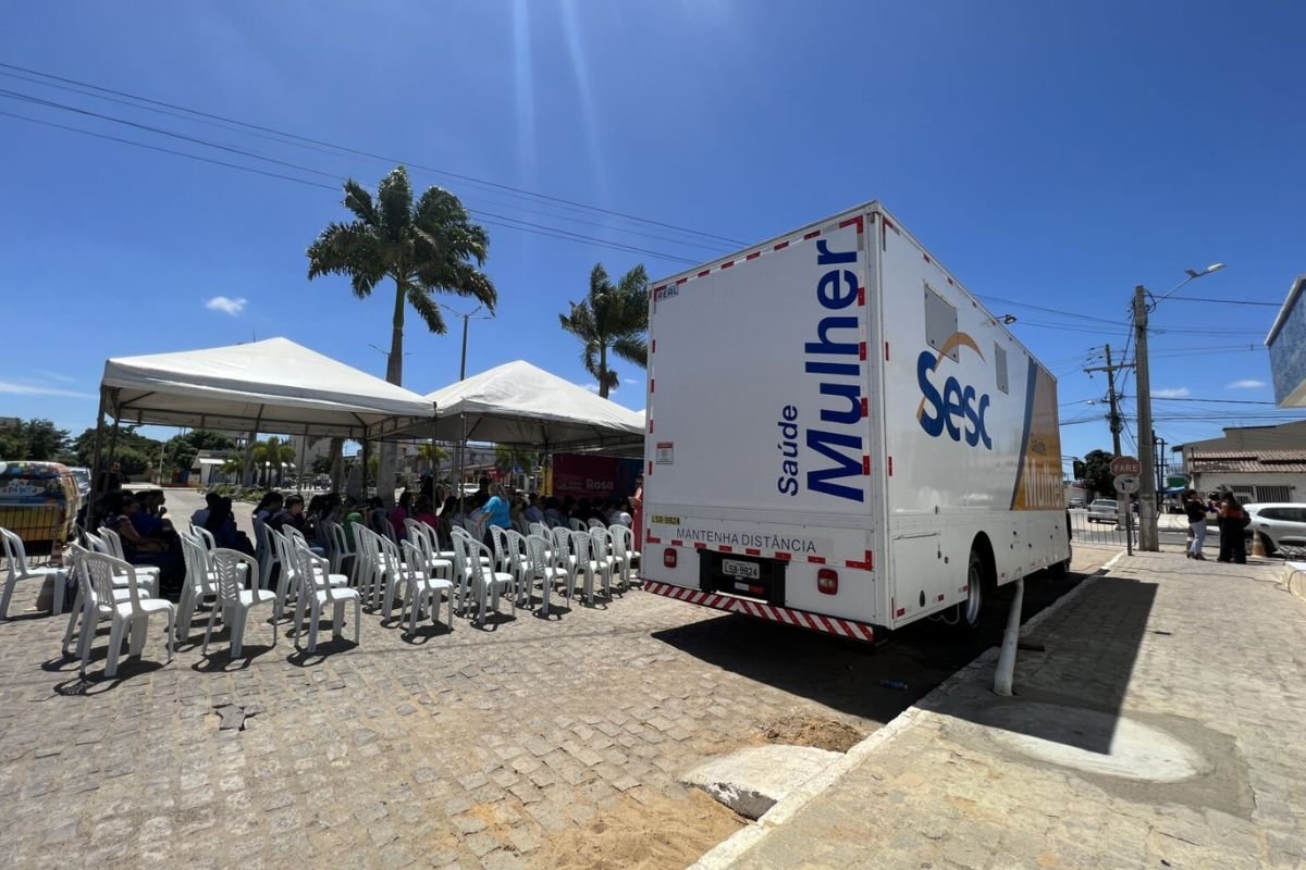 Unidade Móvel Sesc Saúde Mulher realiza 832 exames gratuitos em Nova Descoberta, Natal, com agendamento on-line e presencial até 22 de agosto.