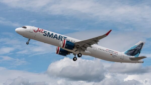 JetSMART anuncia voo direto entre Natal e Buenos Aires a partir de 30 de dezembro. Operação diária usará aeronaves A320 com 186 assentos.