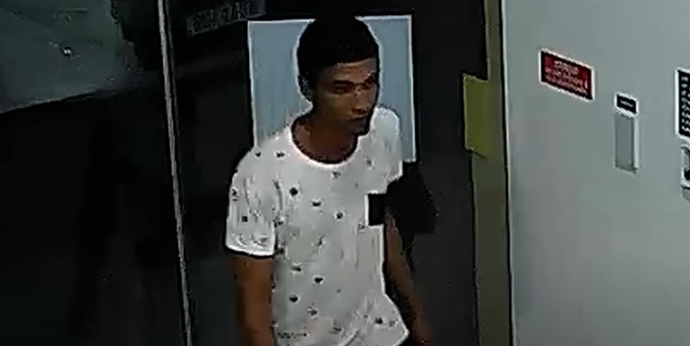 Câmeras registram imgem de suspeito de furto em lavanderia na Cidade da Esperança, em frente ao batalhão da PM.