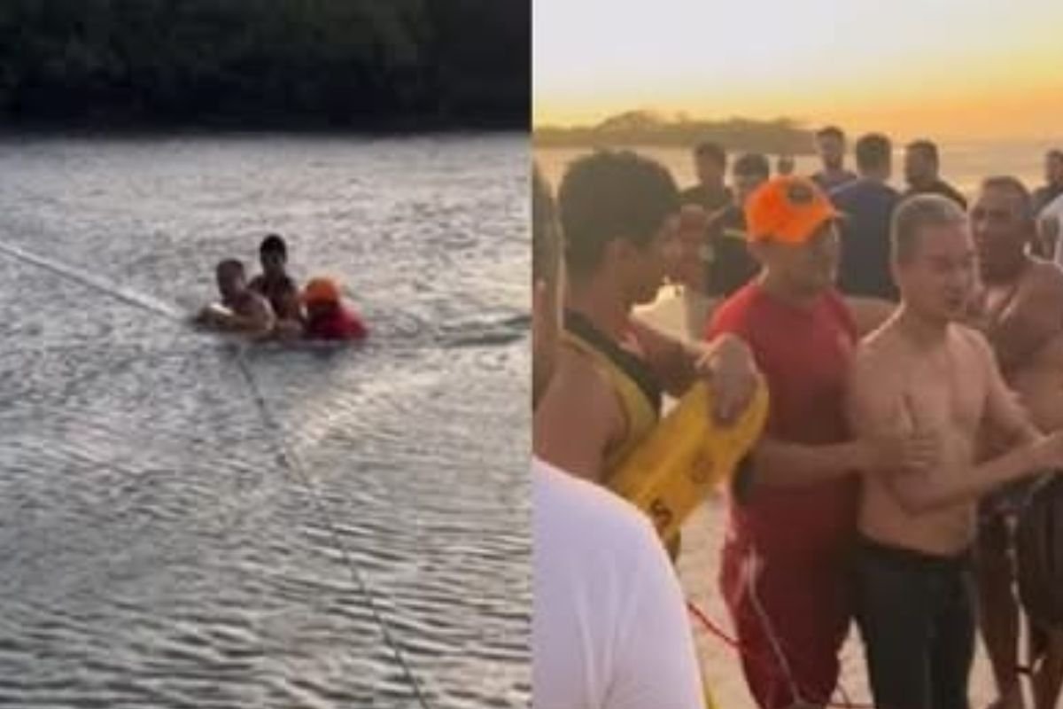 Dois pesquisadores ficam ilhados por seis horas na praia de Camapum, Macau (RN), e são resgatados com segurança por PM e bombeiros.