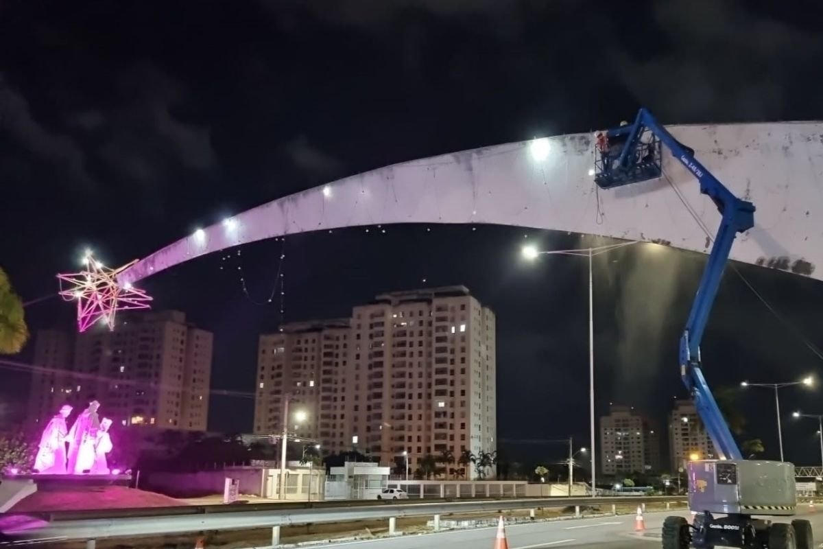 A Prefeitura de Natal realiza obras no Pórtico dos Reis Magos para preservar o monumento. Serviços noturnos devem durar cerca de 30 dias.