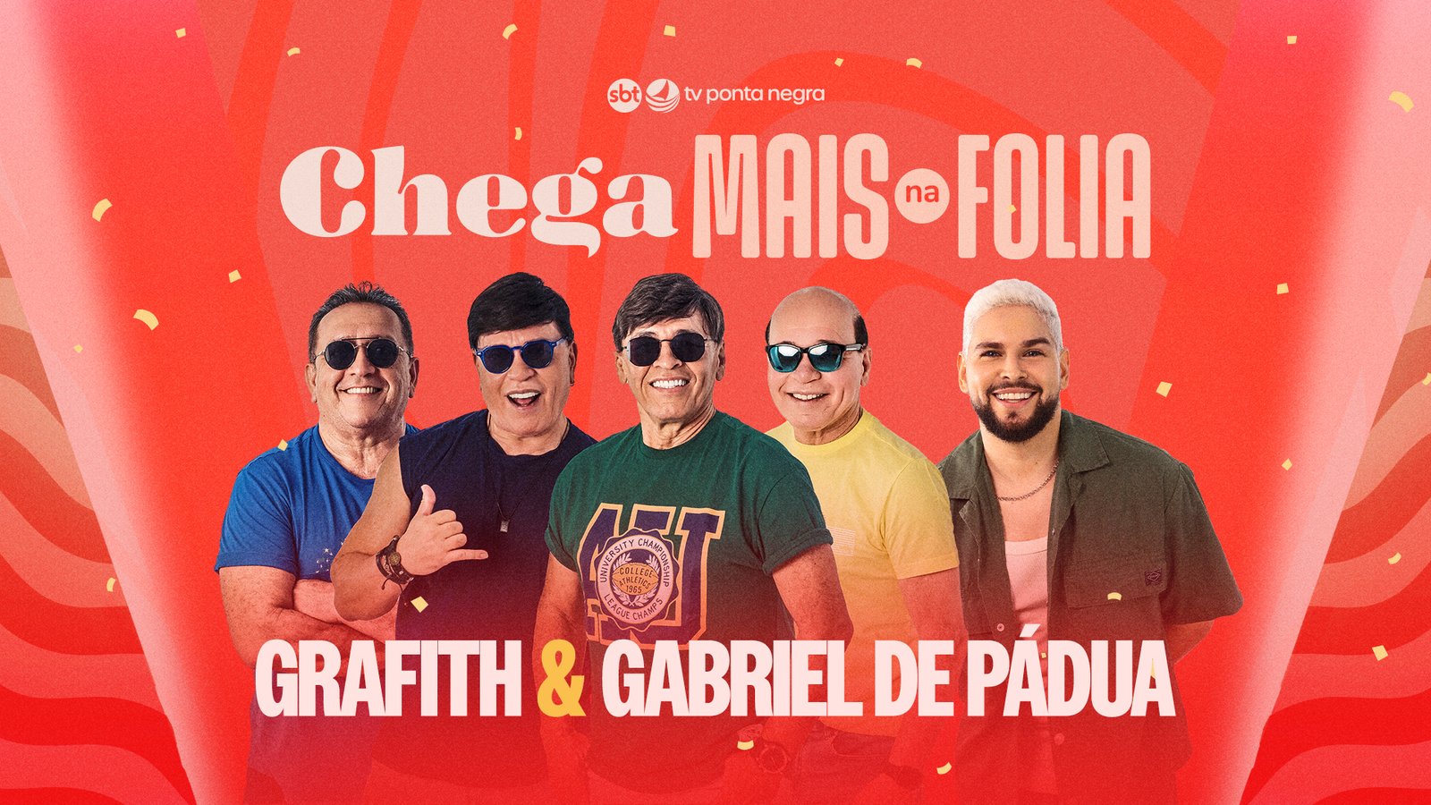 Banda Grafith e Gabriel de Pádua são atrações do Chega Mais na Folia desta sexta.