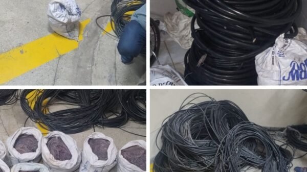 A Polícia Militar apreendeu cerca de uma tonelada de fios de cobre furtados em Ceará-Mirim. Material estava em uma casa e parte pertence a empresas de telecom.