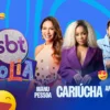 Apresentadores Manu Pessoa, Cariúcha e Anderson Lopes na transmissão do Carnatal 2025 pela TV Ponta Negra SBT