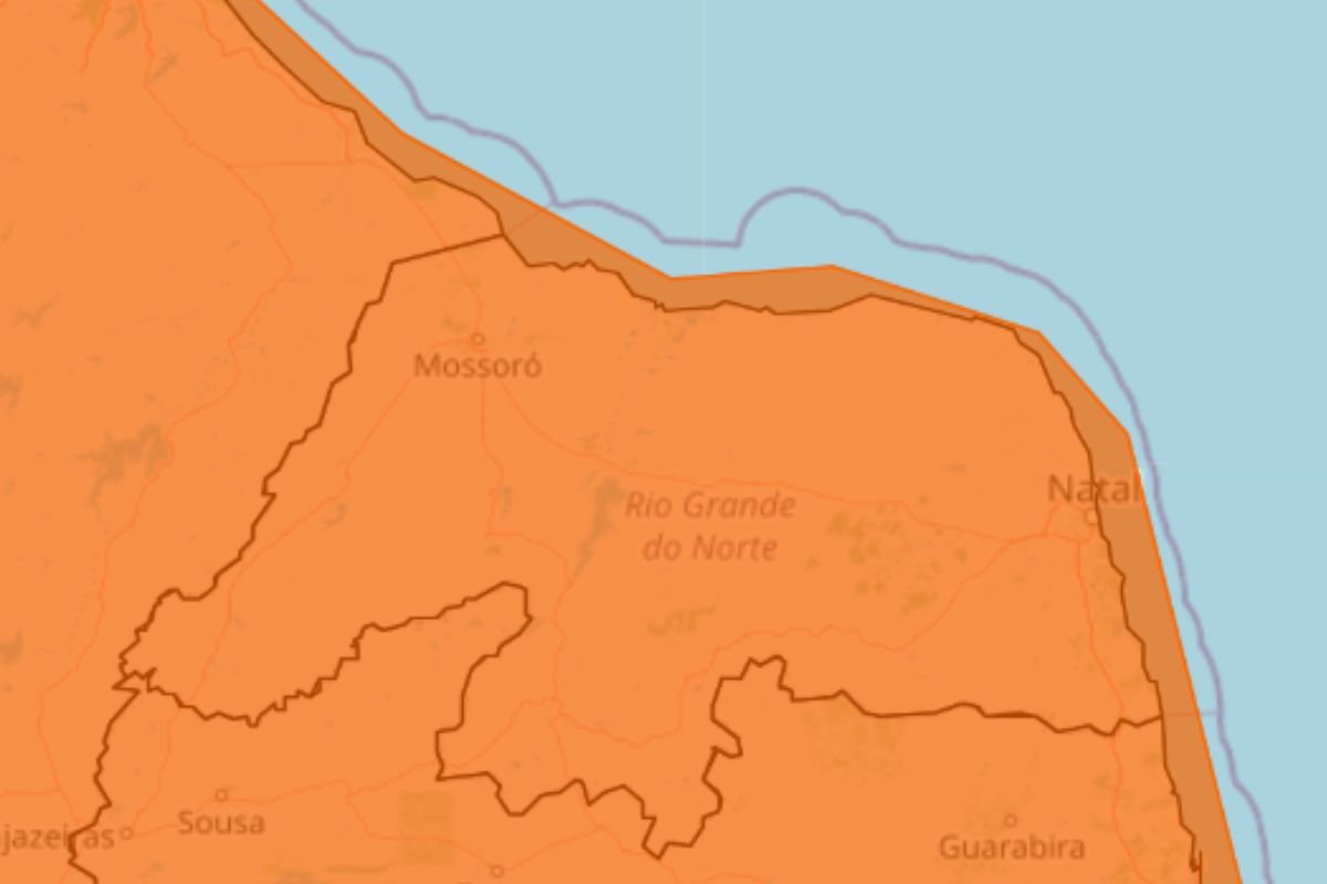 Inmet emite alerta de perigo para chuvas intensas em todo o RN, com risco de alagamentos, ventos fortes, quedas de energia e descargas elétricas.