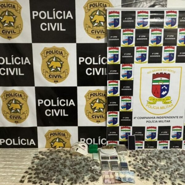 Operação prende mulher e apreende adolescente com mais de mil porções de drogas em Pipa, no litoral do RN.