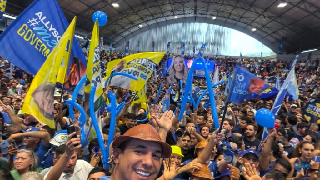 Allyson Bezerra durante convenção partidária no Palácio dos Esportes, em Natal.